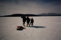 Peter, Amanda, and Jessica Standing on ice mid February